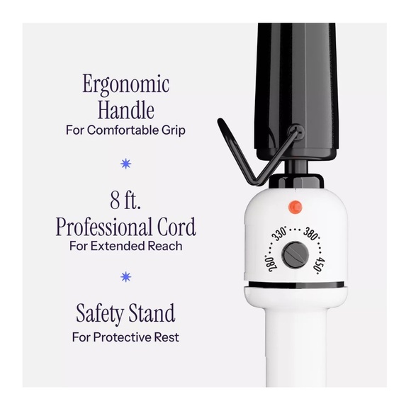 Professional Nano Ceramic 1-1/4” Flipperless Tapered Curling Wand - Picture 3 of 6